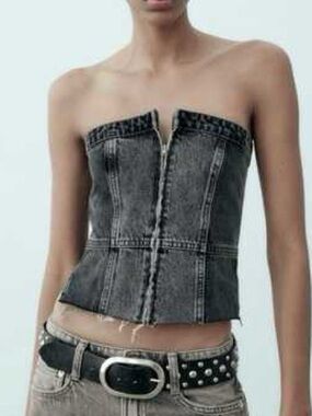 Zara denim tube top